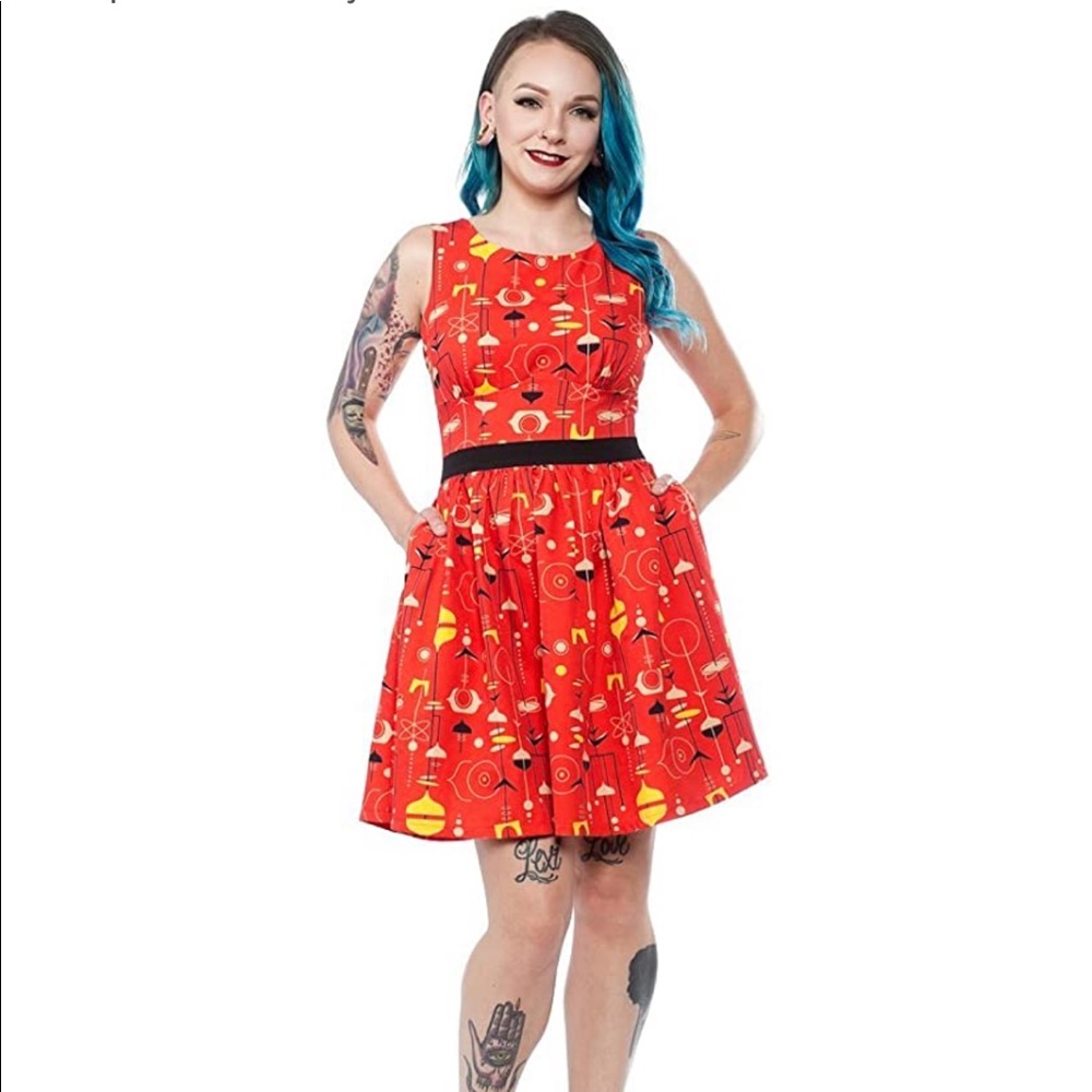 Sourpuss Mid Century Modern Print Swing Dress XXL